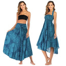 Boho Maxi Skirt Women Vintage Two Way Wear Beach Dress Skirt