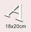 3D Silver English Letters Wall Stickers Acrylic Mirror Home Decor