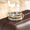 Two-Color Copper Ring Four-Ring Stacking Jewelry For Women