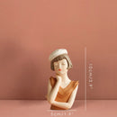 Modern Balloon Girl Sculpture Resin Figurine Gold Tray Living Room Decor