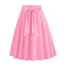 Blue Pink A-Line Short Skirt Women Summer High Waisted Pleated Skirt