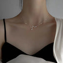 Women's Pearl Necklace Gold Beads Double Layer Chain Choker