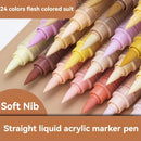 24 Colors GuangNa Acrylic Pens Dual Tip Markers For Drawing Painting