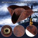 Brown Faux Leather Pirate Hat Triangle Cosplay Costume Accessory