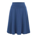 Women's High Waist Knee Length Solid Color Casual Skirt