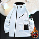 Men's Hooded Zipper Jacket Pilot Style Loose Velvet Coat