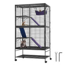 SucceBuy Large Ferret Cage Rolling Metal 4-Tier Small Animal Cage