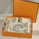 12pcs Espresso Cups Set Ceramic Coffee Tea Cups With Plates And Handles