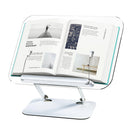 Adjustable Acrylic Book Stand With 360 Degree Rotating Base And Clips