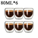 Double Wall Borosilicate Glass Mug Set Heat Resistant Tea Coffee Cups
