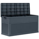 Garden Storage Box 320L Large Outdoor Storage Chest Black Grey Anthracite