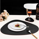 Faux Leather Placemats Oval Black Sets With Coasters Kitchen Decor