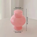Modern Pink Glass Vase Hydroponic Flower Vase For Home Decor