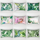 Nordic Tropical Plant Fabric Sofa Cushion Velvet Office Pillow