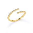 Twist Chain Open Ring Zircon Stainless Steel Geometric Couple Jewelry