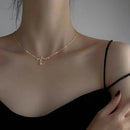 Women's Pearl Necklace Gold Beads Double Layer Chain Choker