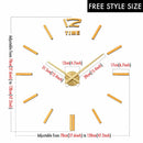 MCDFL Giant Wall Clock 3D Mirror Sticker Nordic Modern Large Timepiece