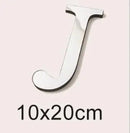 3D Silver English Letters Wall Stickers Acrylic Mirror Home Decor