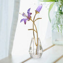 Crystal Lily Flower Figurine Purple Glass Vase Lucky Home Decor