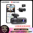 REDTIGER F9 4K Dash Cam Front Rear WiFi GPS Night Vision