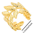 Bohemian Adjustable Stainless Steel Ring White Enamel Gold Color