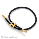 Stainless Steel Braided Rope Adjustable Bracelet For Men And Women