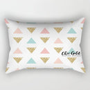 Nordic Pink Checkered Striped Cushion Pillowcase For Office Living Room