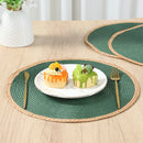 Round Green Woven Placemat Braided For Party Wedding Baby Shower