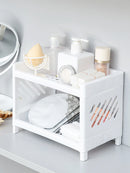 Double-Layer Storage Rack Plastic Organizer For Bathroom And Desk