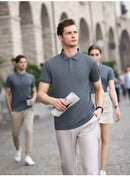 Men's Polo Shirt Short Sleeve Solid Color Lightweight Casual Top