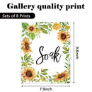 Bathroom Poster Sunflower Wall Art Decorative Mirror Hanging