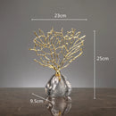 Imitation Coral Ornaments Resin Crystal Metal Tree Ocean Decor Figurines