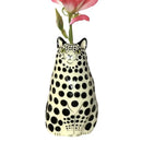 Polka Dot Cat Flower Vase Resin Tiny Animal Home Shelf Decor