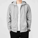 Men's Casual Hooded Sweatshirt Loose Zip Up Sport Jacket Solid Color