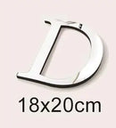3D Silver English Letters Wall Stickers Acrylic Mirror Home Decor