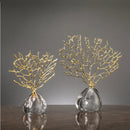 Imitation Coral Ornaments Resin Crystal Metal Tree Ocean Decor Figurines
