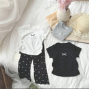 Kids Short Sleeve T-shirt Cotton Bowknot Casual Summer Tee For Girls