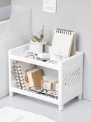 Double-Layer Storage Rack Plastic Organizer For Bathroom And Desk