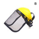 Garden Grass Trimmer Safety Helmet With Full Face Mesh Mask