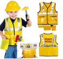 Construction Worker Costume For Kids Role Play Hat Kit Dress Up Set