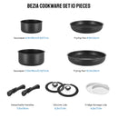 Induction Cookware Set 10 Pieces Nonstick Pots Pans Removable Handles