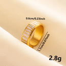 Bohemian Adjustable Stainless Steel Ring White Enamel Gold Color
