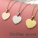 Women's Stainless Steel Heart Pendant Necklace Elegant Simple Chain Jewelry