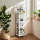 5 Tier Storage Shelves Heavy Duty Rolling Storage Rack For Home