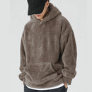 Men's Long Sleeve Crewneck Sweatshirt Thick Warm Coral Fleece