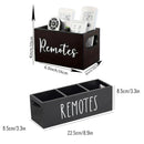 Wooden Remote Control Organizer With Desk Storage For Home Office