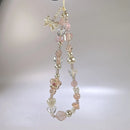 Glass Bowknot Flower Bead Phone Strap Lanyard Charm Keychain Pendant