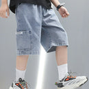 Boys Denim Shorts Casual Summer Straight Fit With Pockets