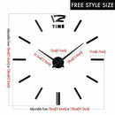 MCDFL Giant Wall Clock 3D Mirror Sticker Nordic Modern Large Timepiece