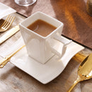 MALACASA Flora 18-Piece Porcelain Coffee Cup And Saucer Set White